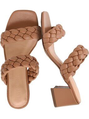 Women's Tan Onyx Braided Heel Sandal +Memory Foam Wide Widths Available